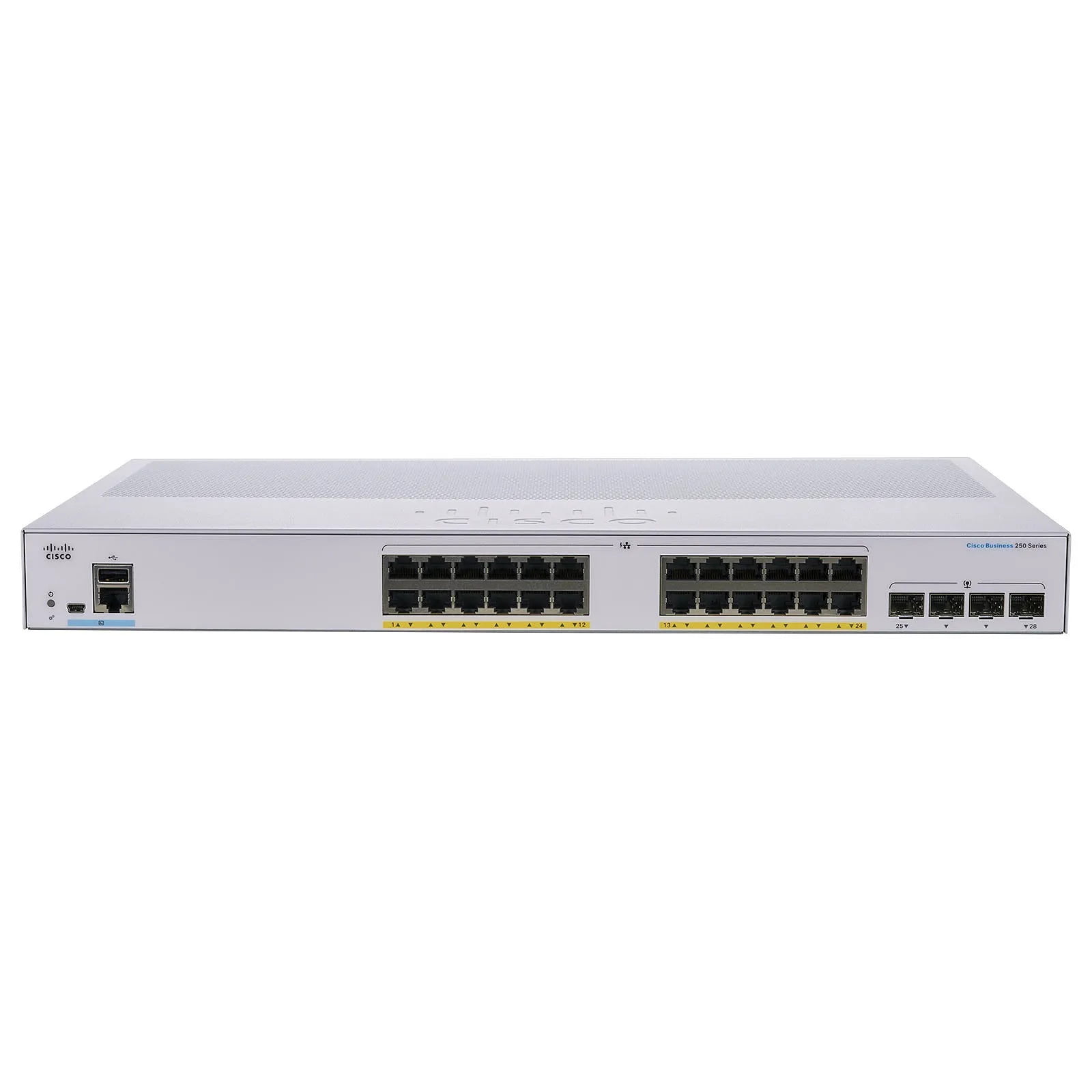 CBS25024FP4GEU.jpg Cisco Business CBS250-24FP-4G Smart Switch, 24-Port Gigabit Full PoE+ (370W), Layer 3 & 4x 1G SFP (CBS250-24FP-4G-EU) - Image 1